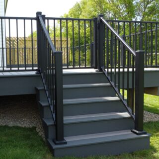 Trex naturals decking with Westbury aluminum railing.