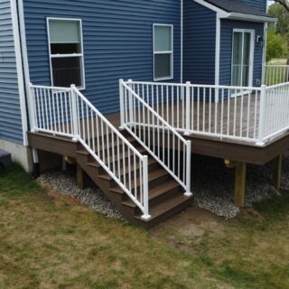 Trex naturals decking with westbury aluminum railing.