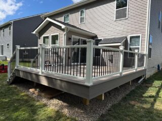 Trexs naturals decking with Trex Transcend railing.